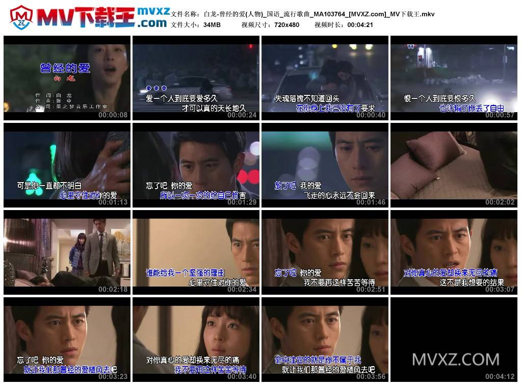 白龙-曾经的爱(人物)_国语_流行歌曲_MA103764